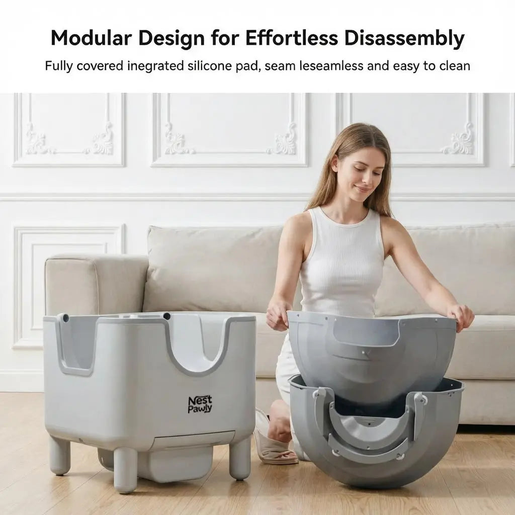 2026 NestPawly M07 Open-Top Self-Cleaning Automatic Cat Litter Box