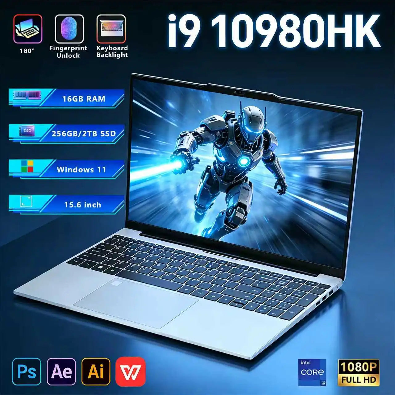 15.6" Intel Core i9-10980HK Gaming Laptop (16GB RAM, 1TB SSD, Win 11 Pro)