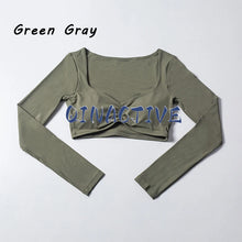 QINACTIVE Crop Top Long Sleeve Shirt
