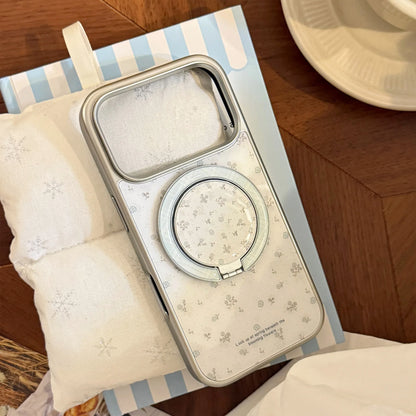 INS Floral Border With Magnetic Holder Shockproof Phone Case for iPhone