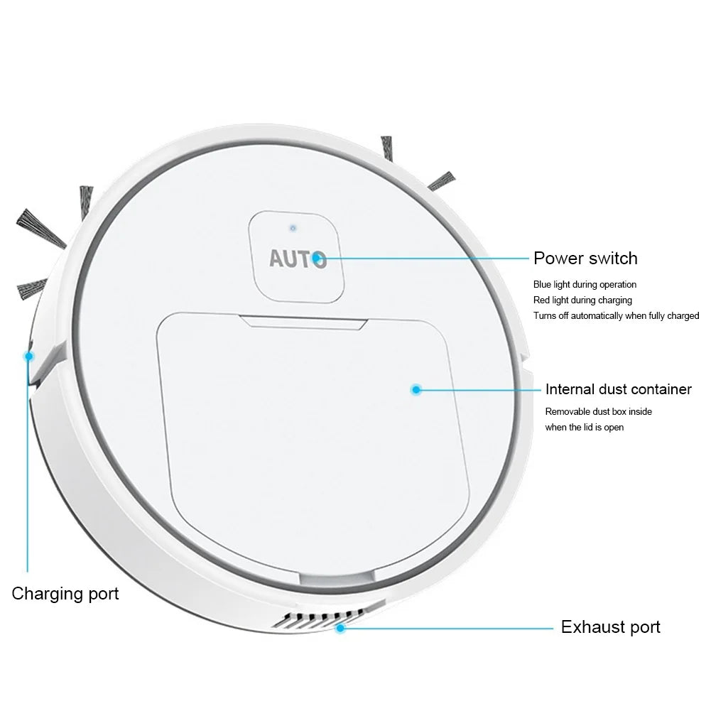 3-in-1 1000Pa Suction Robotic Vacuum and Mop Combo