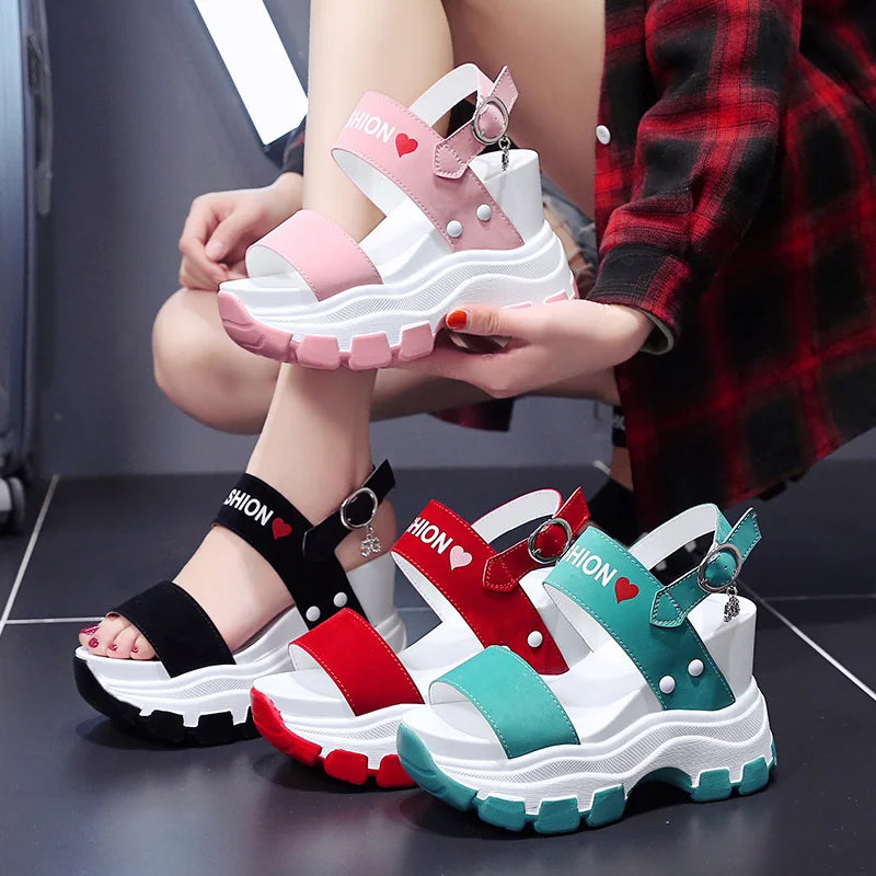 Moipheng Women's Chunky Platform Wedge Sandals