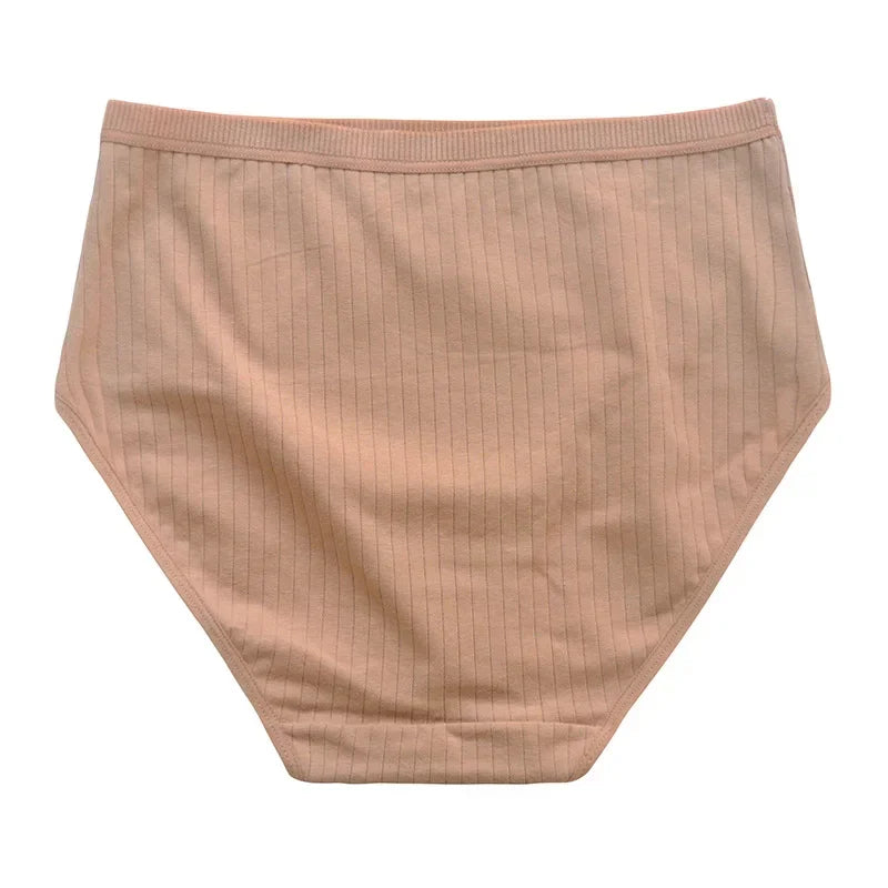 Chen Asta Women's Cotton High-Waist Briefs (6-Pack) - Breathable Plus Size Panties