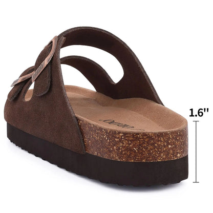 Litfun Leather Cork Slippers