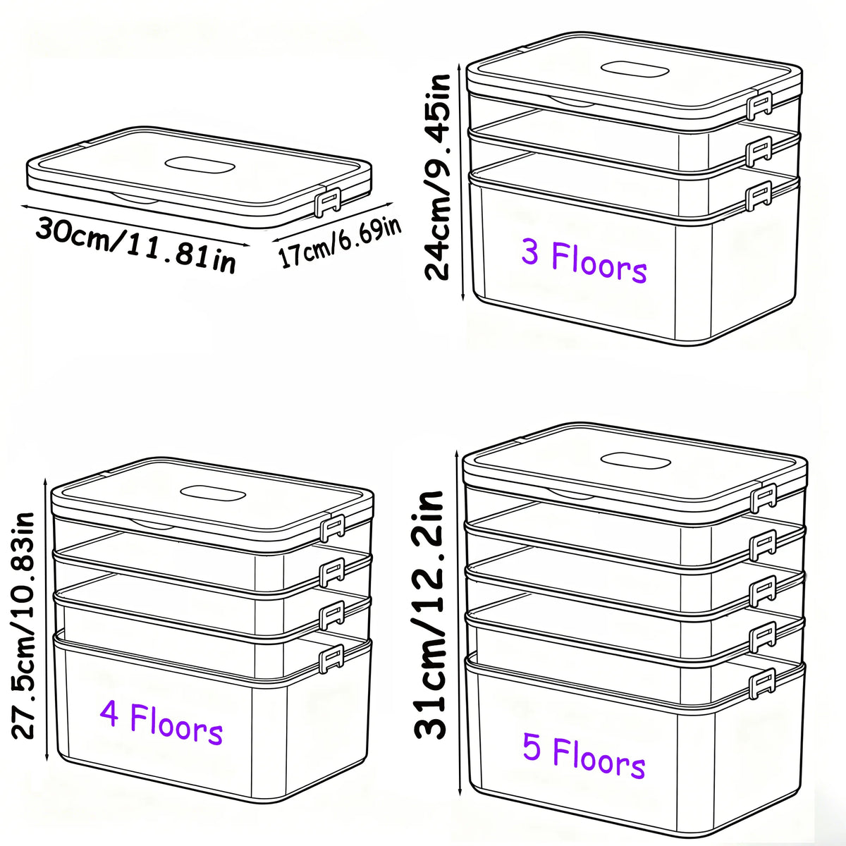 Multi-Layer Waterproof Pill & Medicine Organizer Storage Box
