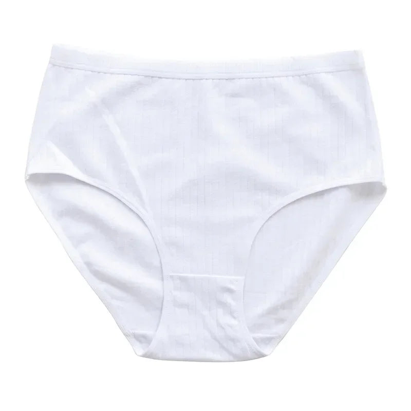 Chen Asta Women's Cotton High-Waist Briefs (6-Pack) - Breathable Plus Size Panties