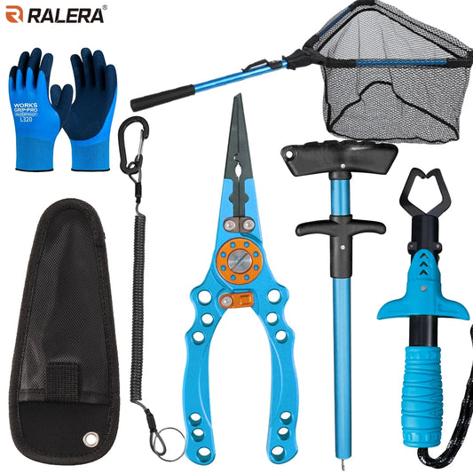 Aluminum Fishing Pliers & Landing Net Tackle Set