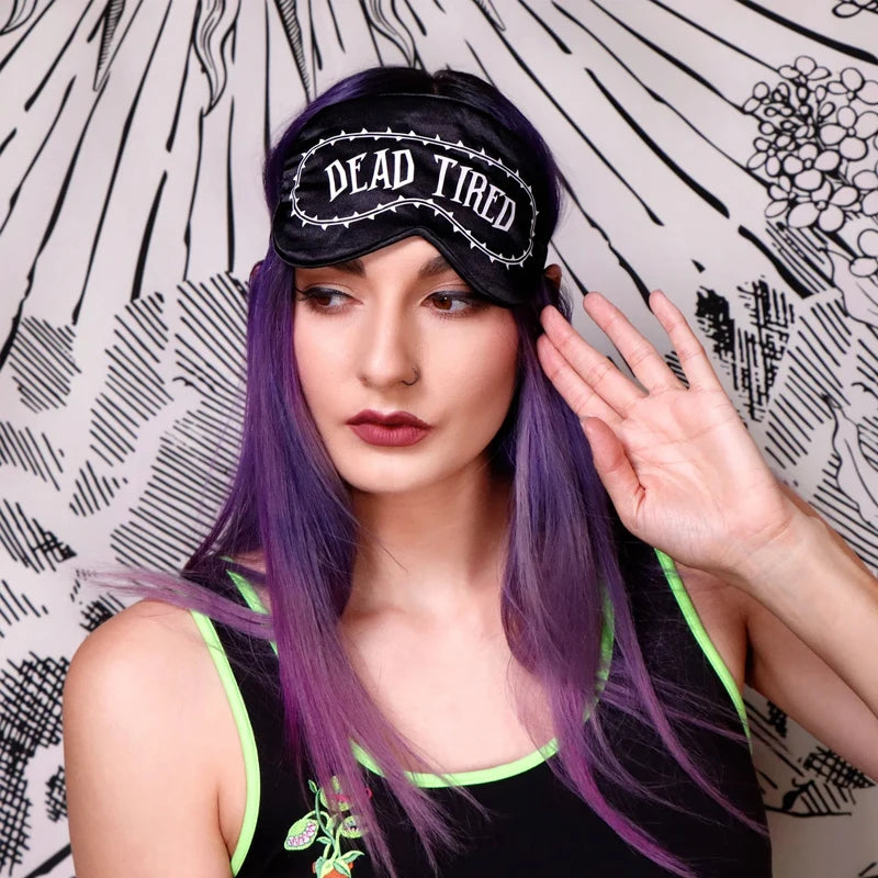 Gothic Black Smooth Eye Mask with Adjustable Strap for Halloween