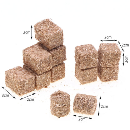 4-Piece Mini Natural Straw Hay Bale Blocks