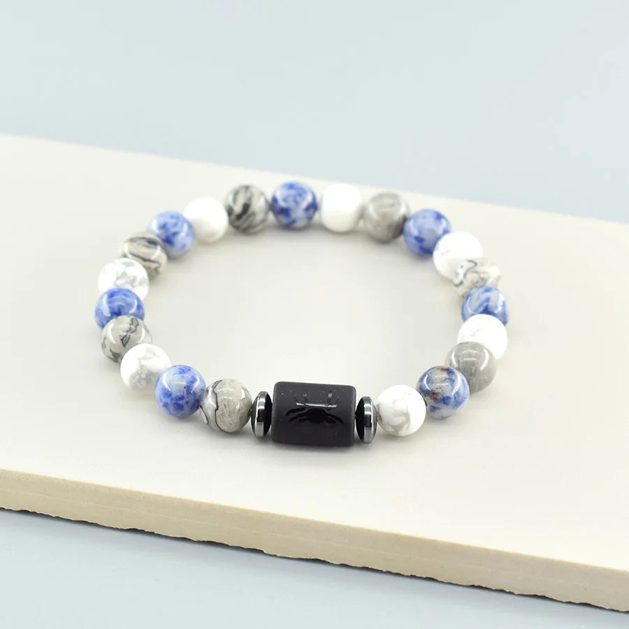 12 Zodiac Sign Natural Bead Bracelet for Men & Women
