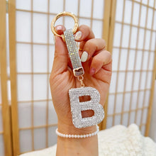 Sparkling Rhinestone Alphabet Keychain