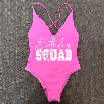 Padded One Piece Swimsuit Birthday Bathing Suit