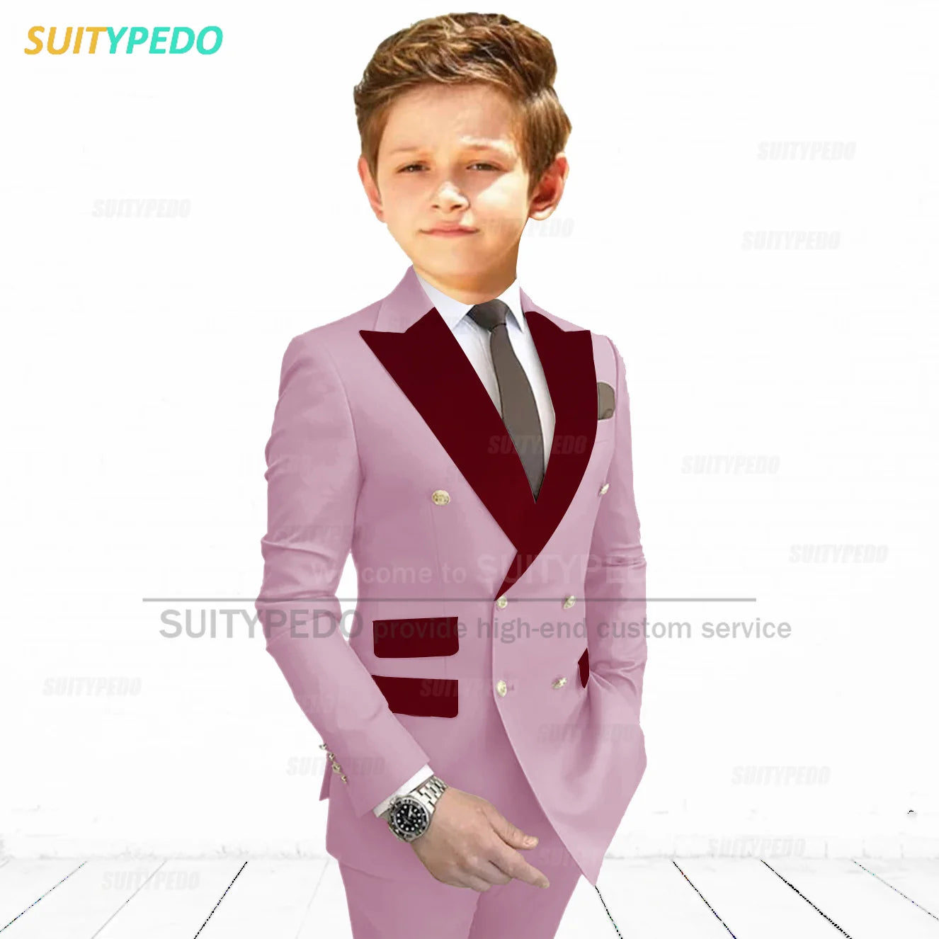 Slim Fit Peaked Lapel Formal Blazer and Pants Two Piece Suit