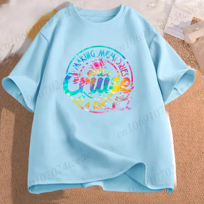 Women’s Spring/Summer Cartoon Graphic T-Shirt – Casual Short Sleeve Top