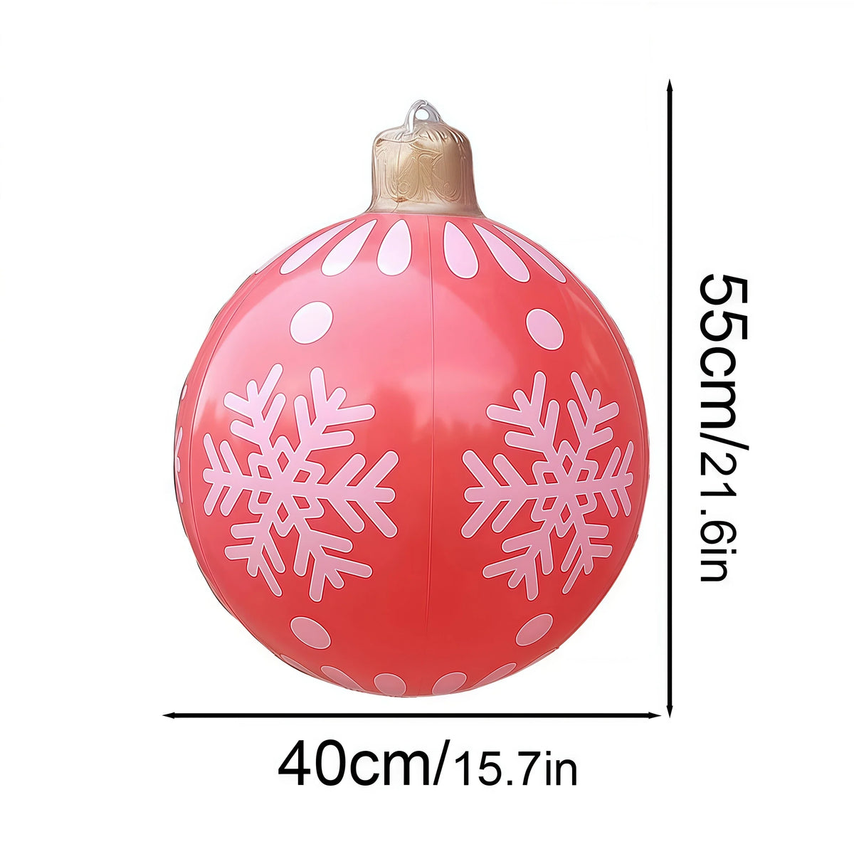 40cm Outdoor Inflatable Christmas Decorated Ball - PVC Giant Ornament for Xmas Tree & Home Yard