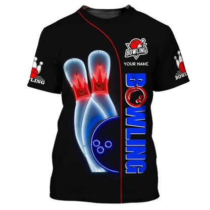 Men's Custom Name Bowling Pins Performance Jersey Shirt