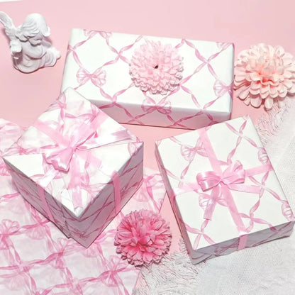 10 Sheets 20x14inch Pink Bow Tissue Paper