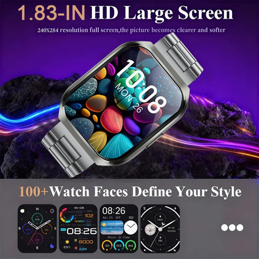 Men's Outdoor Rugged Smartwatch with 1000mAh Battery (IP68 Waterproof)