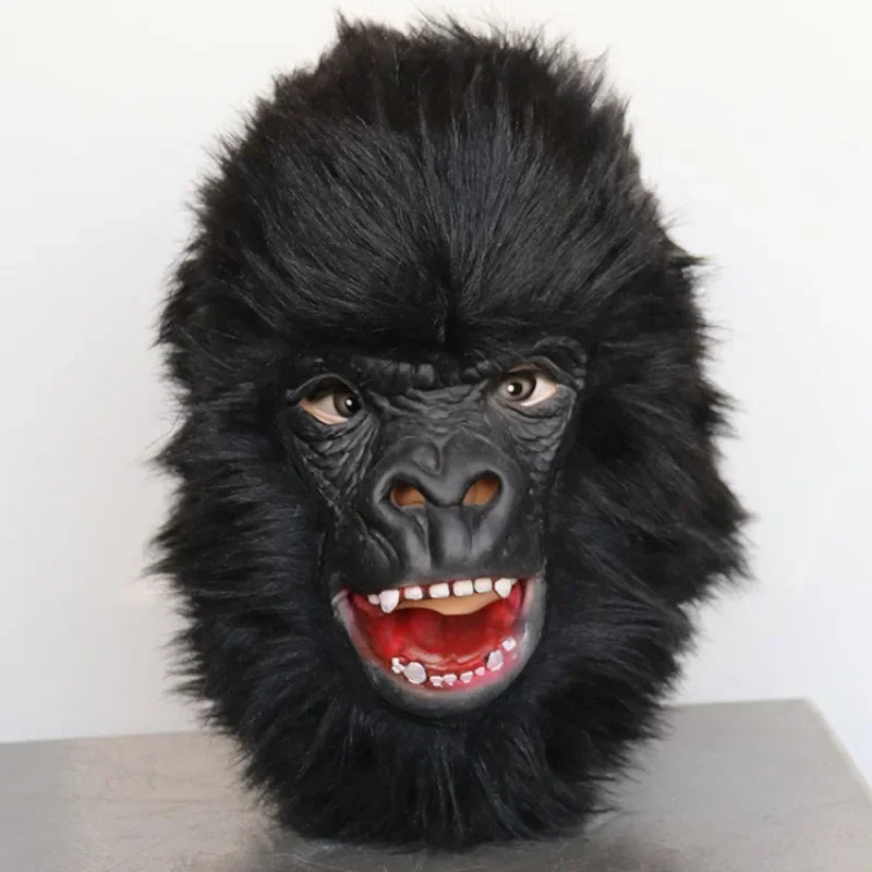 Realistic Latex Gorilla Mask for Halloween Cosplay and Role-Play Party