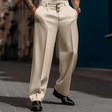 Elegant Wide Leg Solid Color Dress Pants