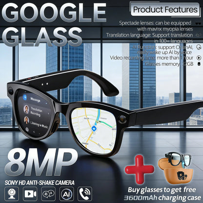 Smart AI Glasses with 8MP Camera & Real-Time Translation