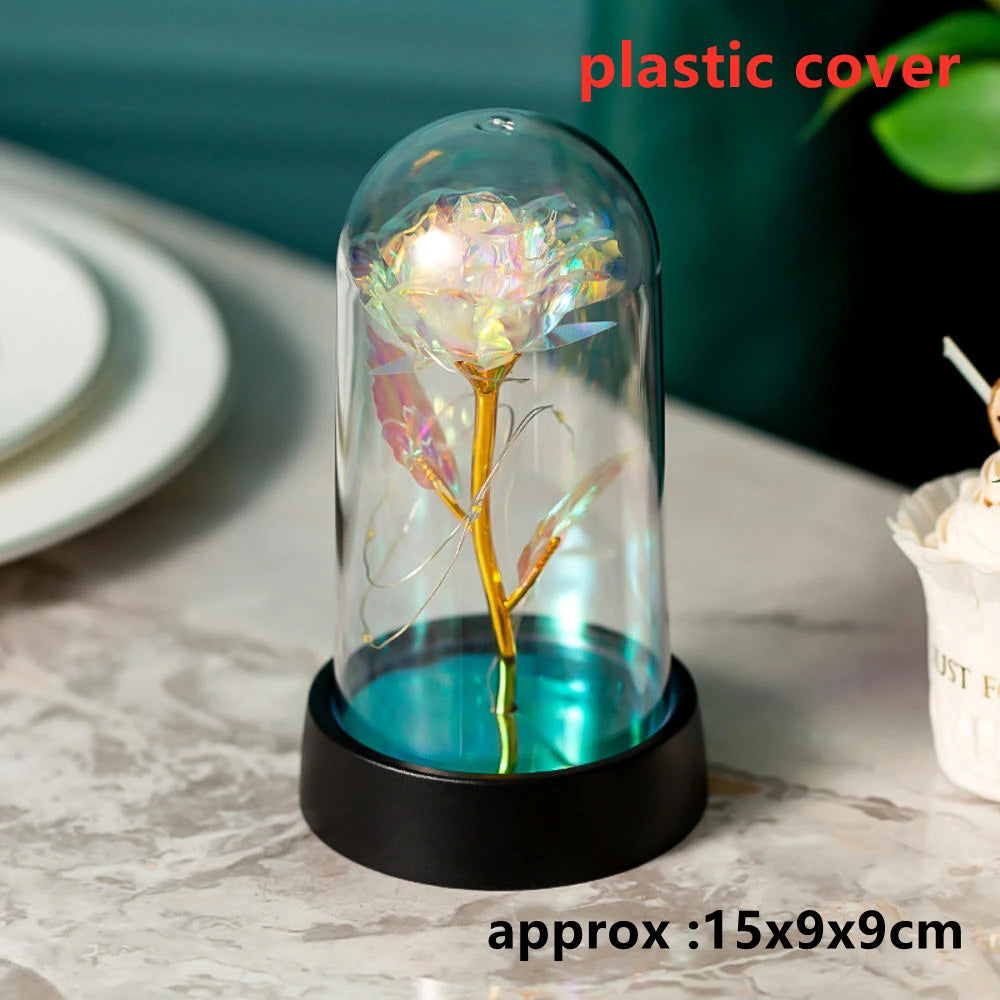LED Galaxy Three Rose Artificial Flowers Gift without Battery