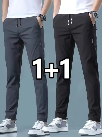 2Pces Stretch Slim Elastic Waist Joggers