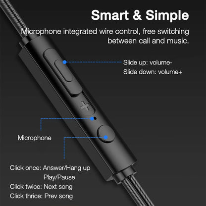 OLAF 3.5mm Wired In Ear Earbuds with Microphone