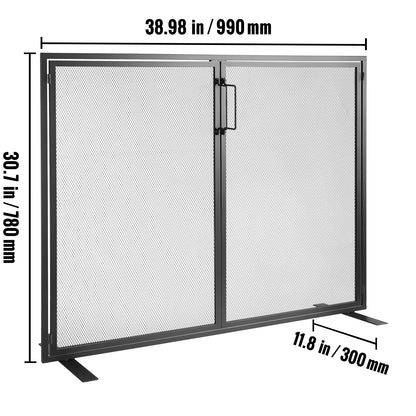 SucceBuy Fireplace Screen with Door Iron