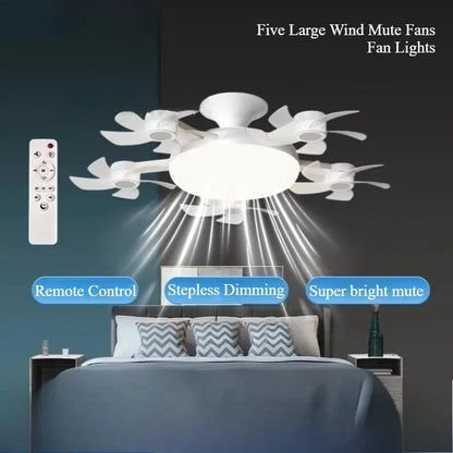 Modern Drone-Style LED Ceiling Fan Light with Remote Control & Dimmable Colors