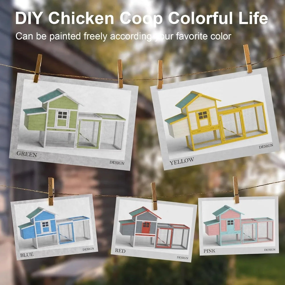Outdoor Wooden Chicken Coop & Hen House for 2-4 Chickens