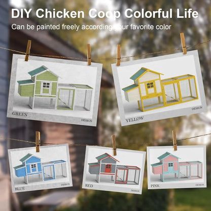 Outdoor Wooden Chicken Coop & Hen House for 2-4 Chickens