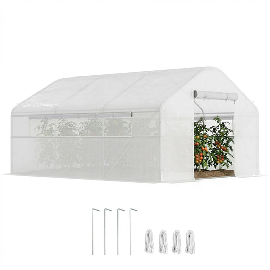 Outsunny 13' x 10' Arch Walk-In Greenhouse with Mesh Windows