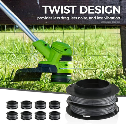 8-Pack Commercial-Grade String Trimmer Spool & Line Replacement Set