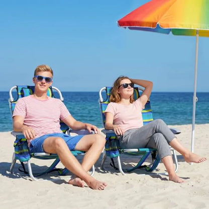 Portable Lightweight Beach Chair with 5 Reclining Positions