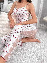 See Through Cherry Print Pajama Set