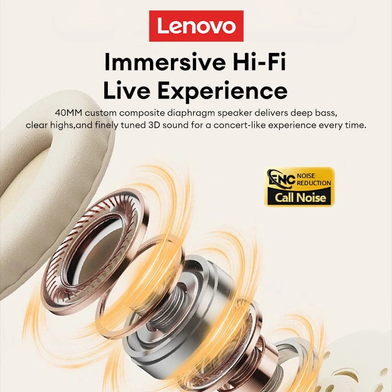Foldable Lenovo TH30 Wireless Bluetooth 5.0 Gaming Headphones