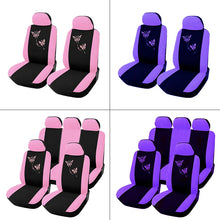 4/9pcs Set Pink Butterfly Car Seat Covers