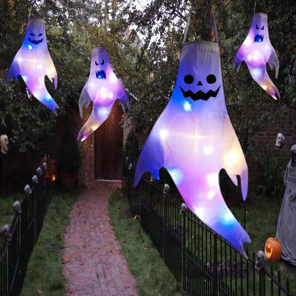 Hanging LED Light-Up Halloween Ghost Outdoor Decoration