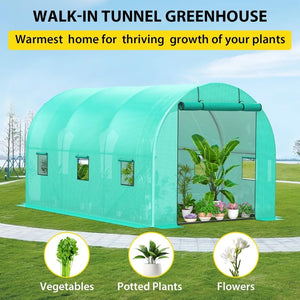 13x8x7 Ft Walk-in Tunnel Greenhouse