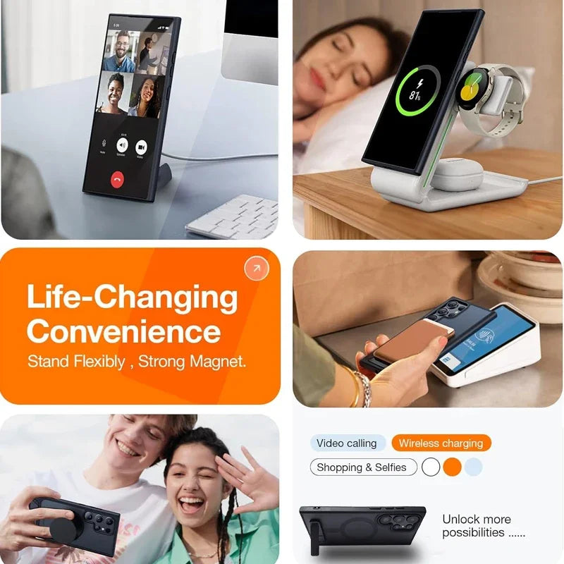UYUXIO Magnetic Mobile Phone Case with Kickstand for Samsung Galaxy