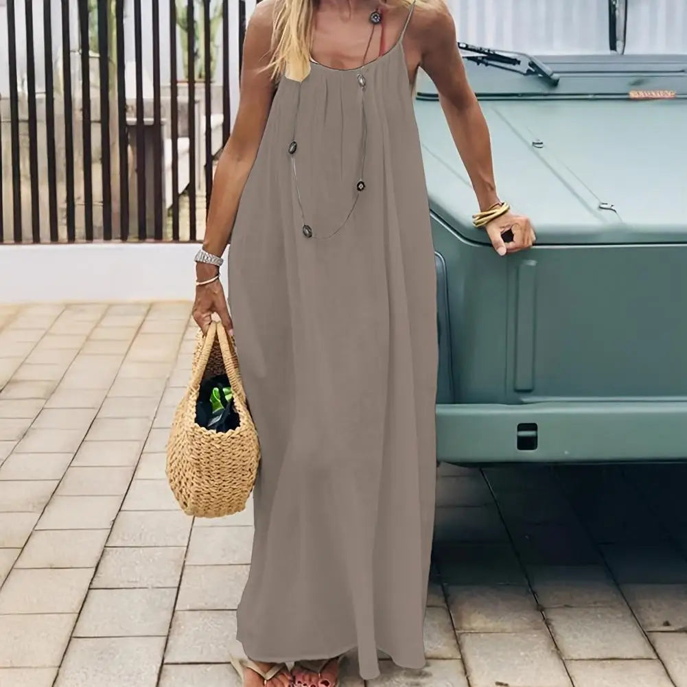 Backless Beach Long Loose Dress