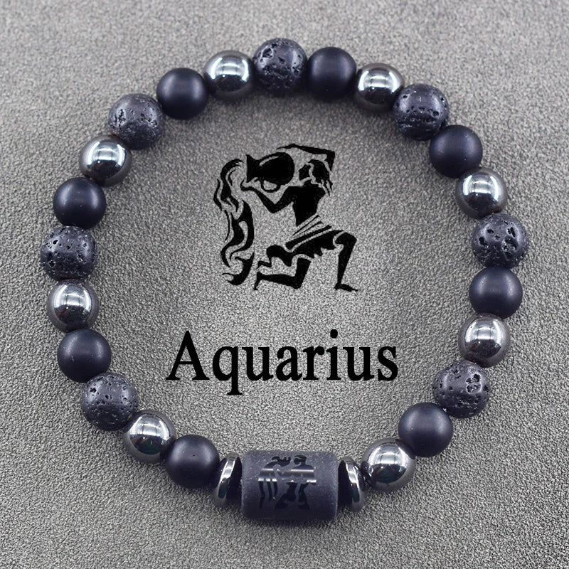 12 Zodiac Sign Constellation Beaded Charm Bracelet