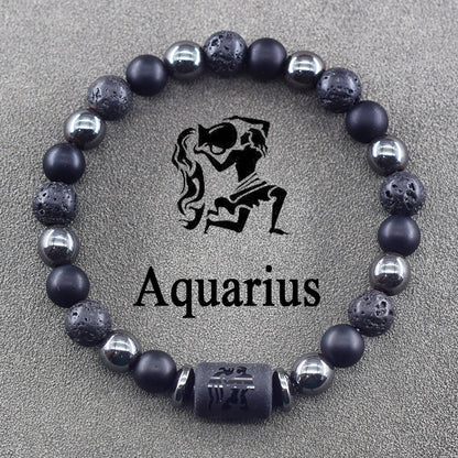 12 Zodiac Sign Constellation Beaded Charm Bracelet