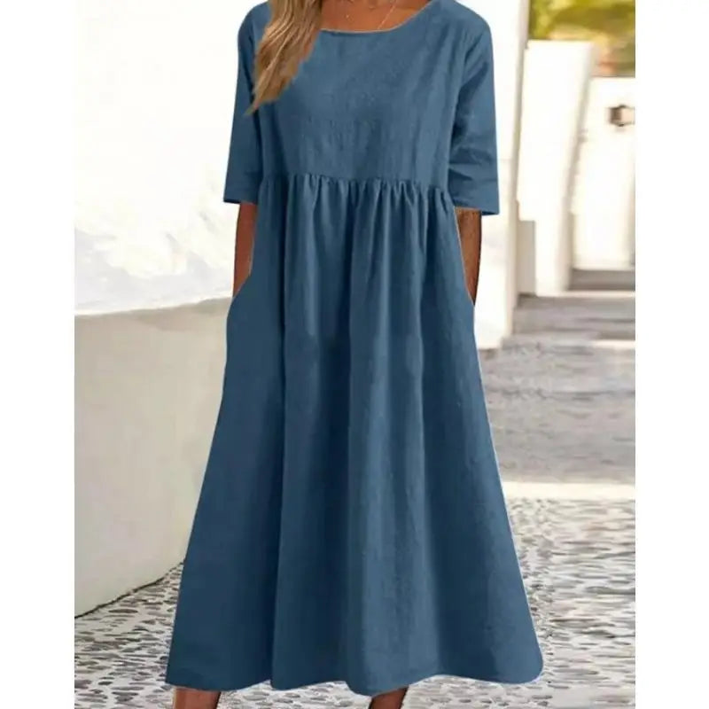 Women's Elegant Long Sleeve Flounce A-Line Dress