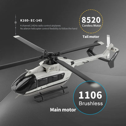 WLtoys K160 4CH RC Helicopter EC-145 6-Axis Gyro Brushless Fixed Altitude Helicopter