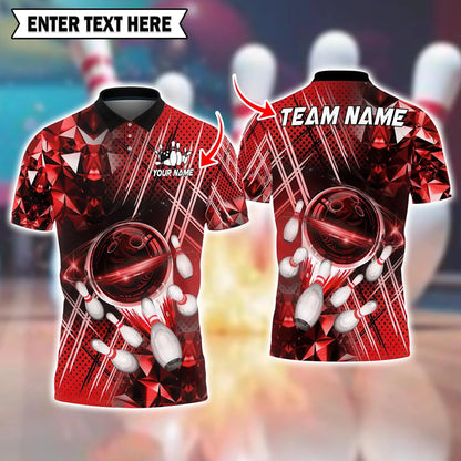 Men's Custom Name Graphic Bowling Polo Shirt