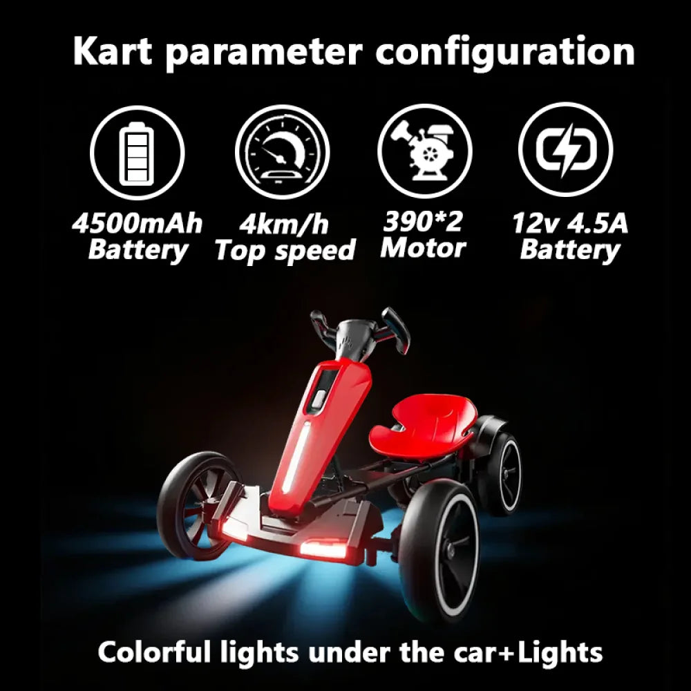 12V Electric Kids Pedal Go Kart with Adjustable Seat