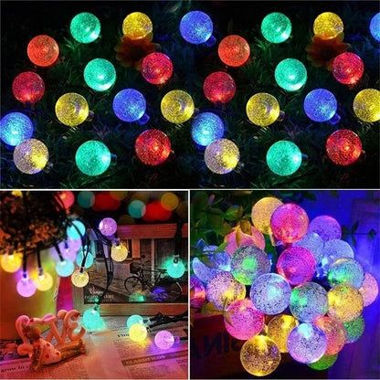 Solar Crystal Globe String Lights
