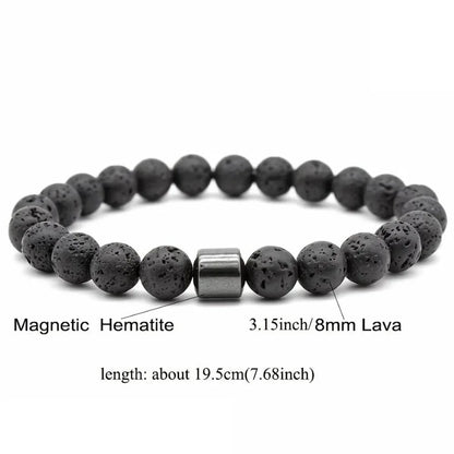 Magnetic Tiger Eye Lava Map Shimmer Malachite Stone Bracelet